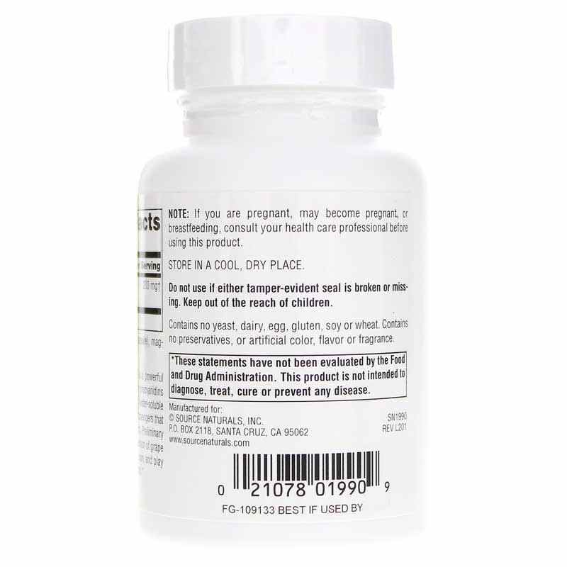 Grape Seed Extract Proanthodyn 200 Mg Capsules, 60 Capsules, by Source Naturals, image #3