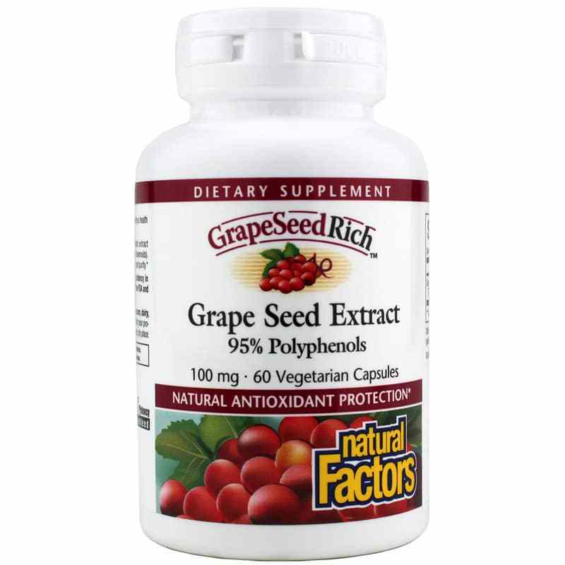 GrapeSeedRich Grape Seed Extract 100 Mg, 60 Veg Capsules, by Natural Factors