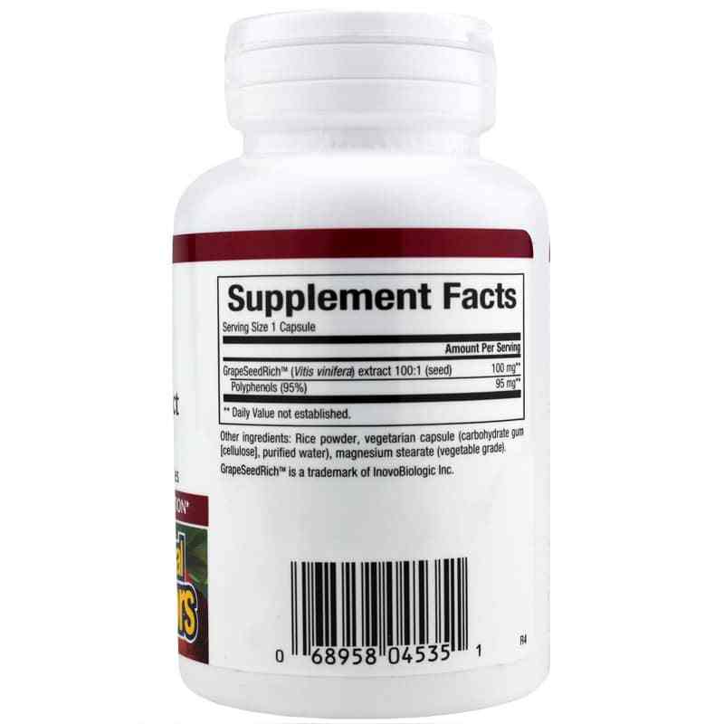 GrapeSeedRich Grape Seed Extract 100 Mg, 60 Veg Capsules, by Natural Factors, image #2