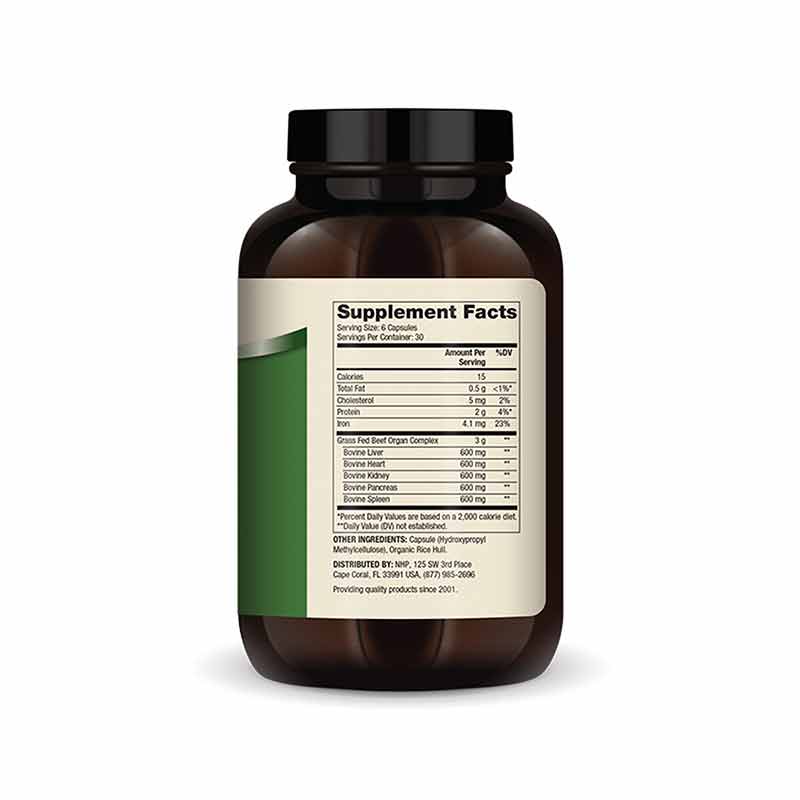 Grass Fed Beef Organ Complex, 180 Capsules, by Dr. Mercola, image #2