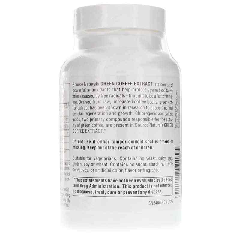 Green Coffee Extract 500 Mg, 120 Tablets, by Source Naturals, image #3