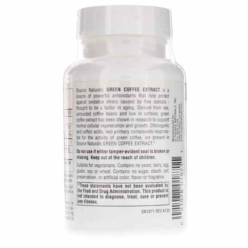 Green Coffee Extract 500 Mg, 60 Tablets, by Source Naturals, image #3