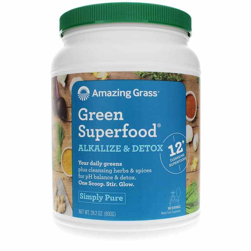 Green Superfood Powder Alkalize & Detox, 100 Servings, by Amazing Grass