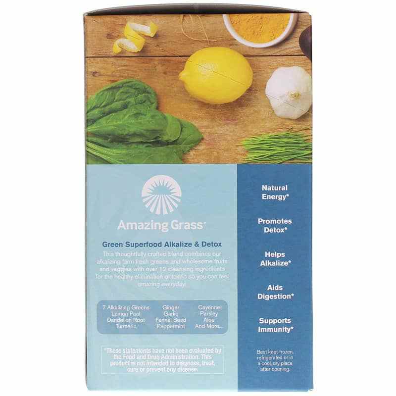 Green Superfood Powder Alkalize & Detox, 15 Packets, by Amazing Grass, image #2