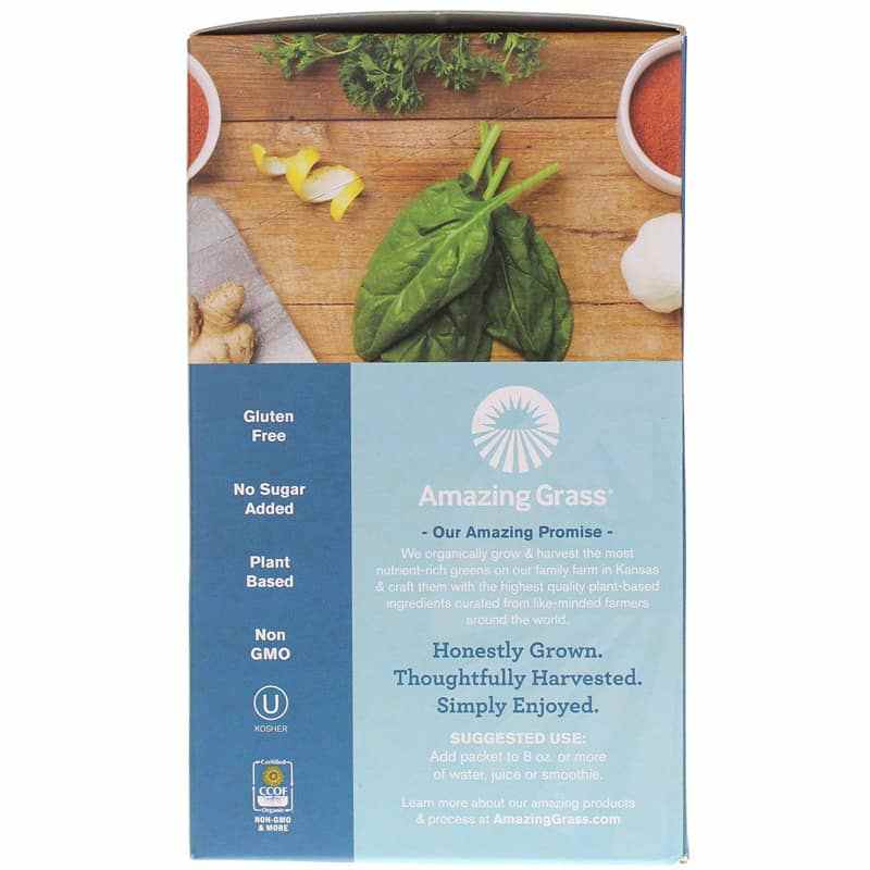 Green Superfood Powder Alkalize & Detox, 15 Packets, by Amazing Grass, image #4