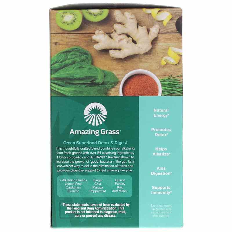 Green Superfood Powder Detox & Digest, 15 Packets, by Amazing Grass, image #4
