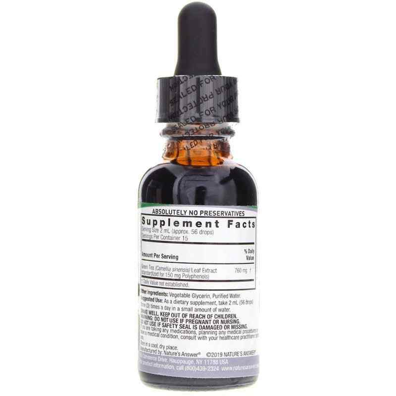 Green Tea Extract Alcohol-Free, by Natures Answer, image #2