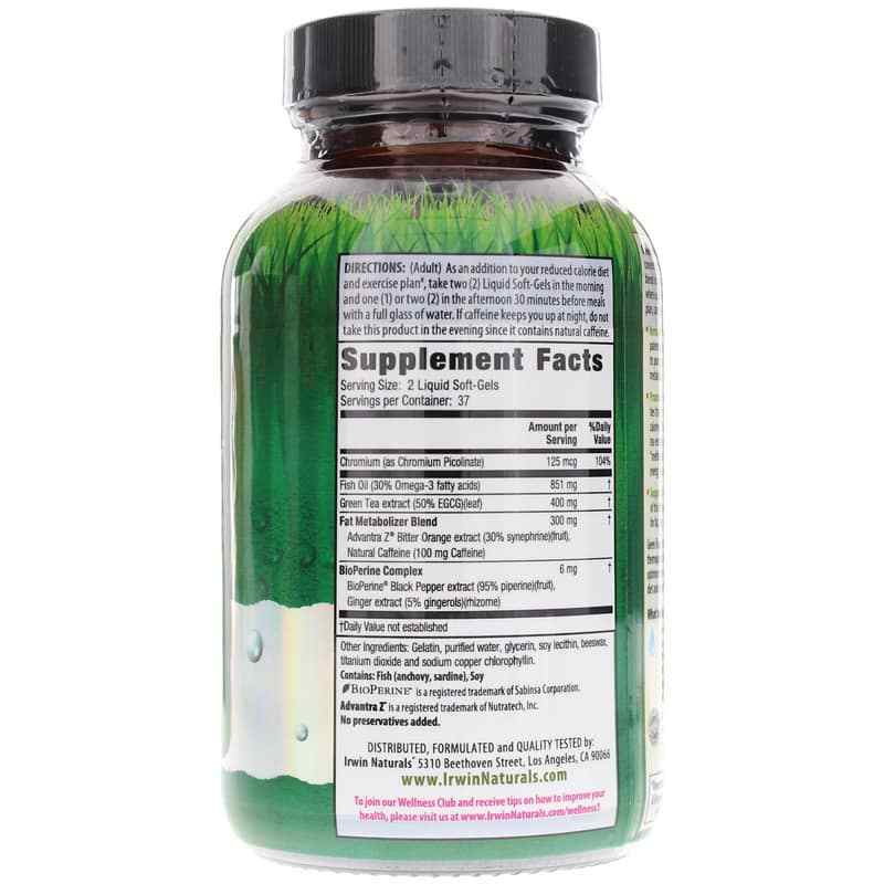 Green Tea Fat Metabolizer, 75 Liquid Softgels, by Irwin Naturals, image #2