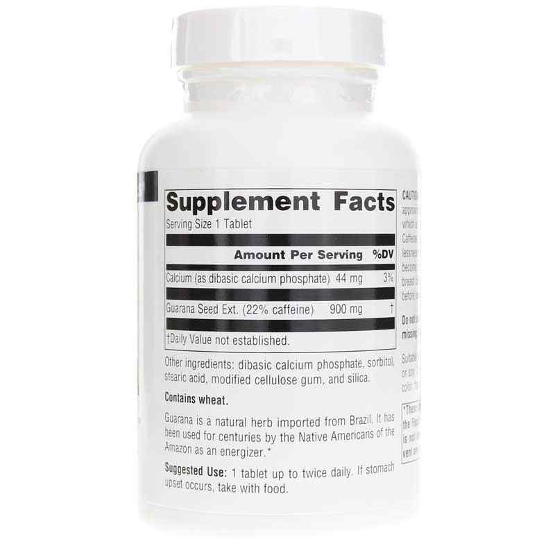 Guarana Energizer 900 Mg, 100 Tablets, by Source Naturals, image #2
