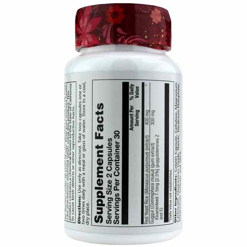 Guggul & Red Yeast Rice, 60 Veg Capsules, by Solaray, image #2