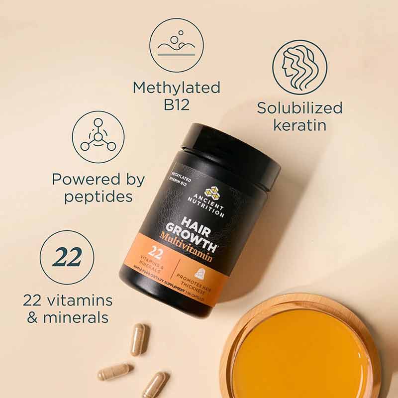 Hair Growth Multi, 60 Capsules, by Ancient Nutrition, image #3