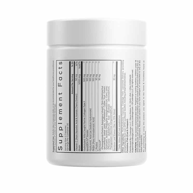 Hair Skin Nails Vitamins Platinum - 60 Caps, 60 Capsules, by Codeage, image #5