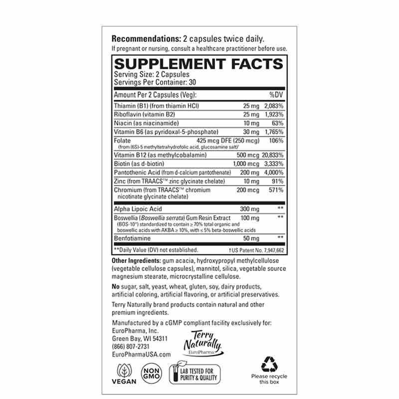 Healthy Feet & Nerves, 60 Capsules, by Terry Naturally, image #3