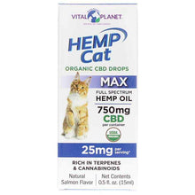 HEMP Cat Organic CBD Drops 25 Mg, by Vital Planet