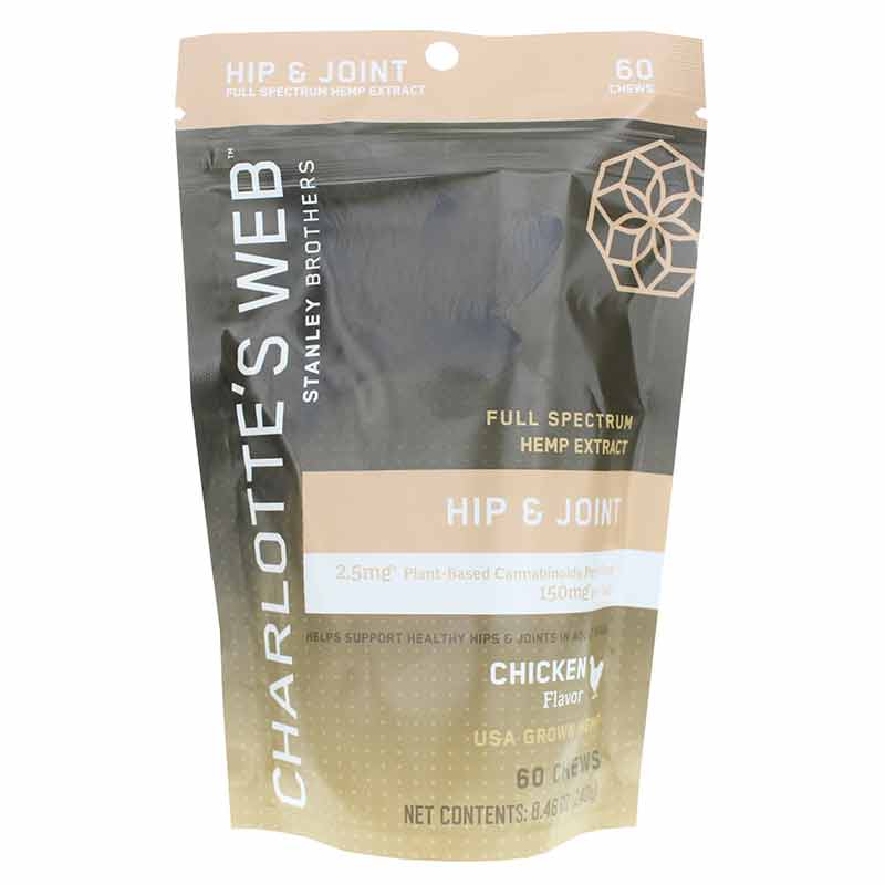 Hemp Extract Infused Chews Hip & Joint for Adult Dogs, 60 Chews, by Charlottes Web