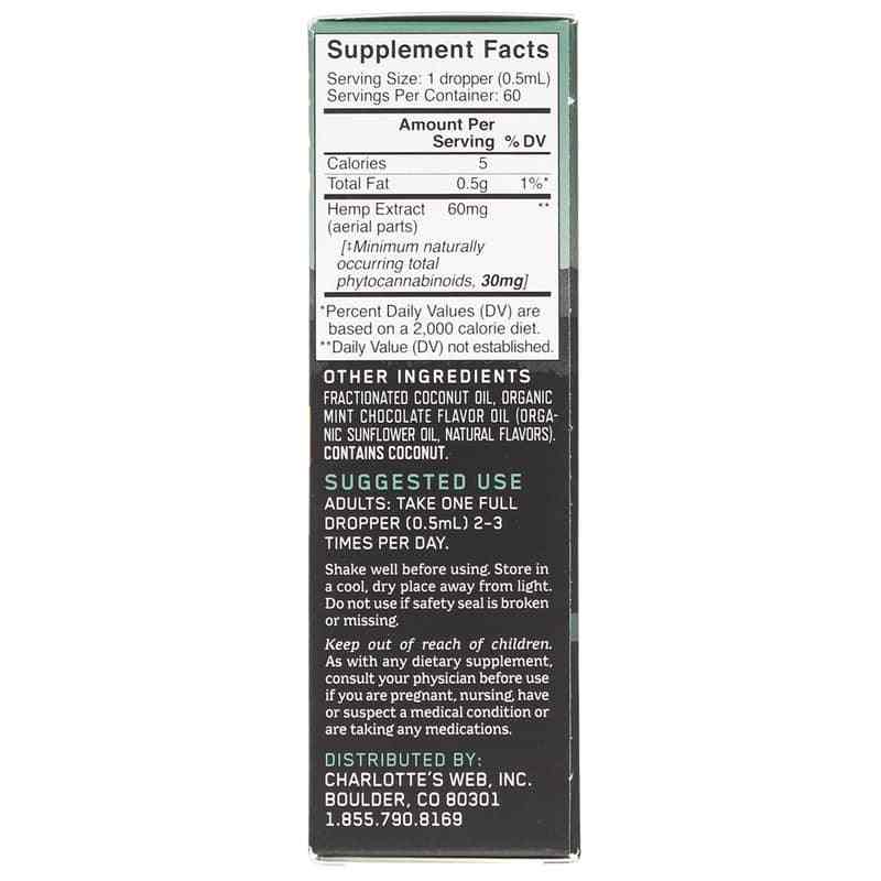 Hemp Extract Oil 60 Mg, Chocolate Mint, 1 Oz, by Charlottes Web, image #2
