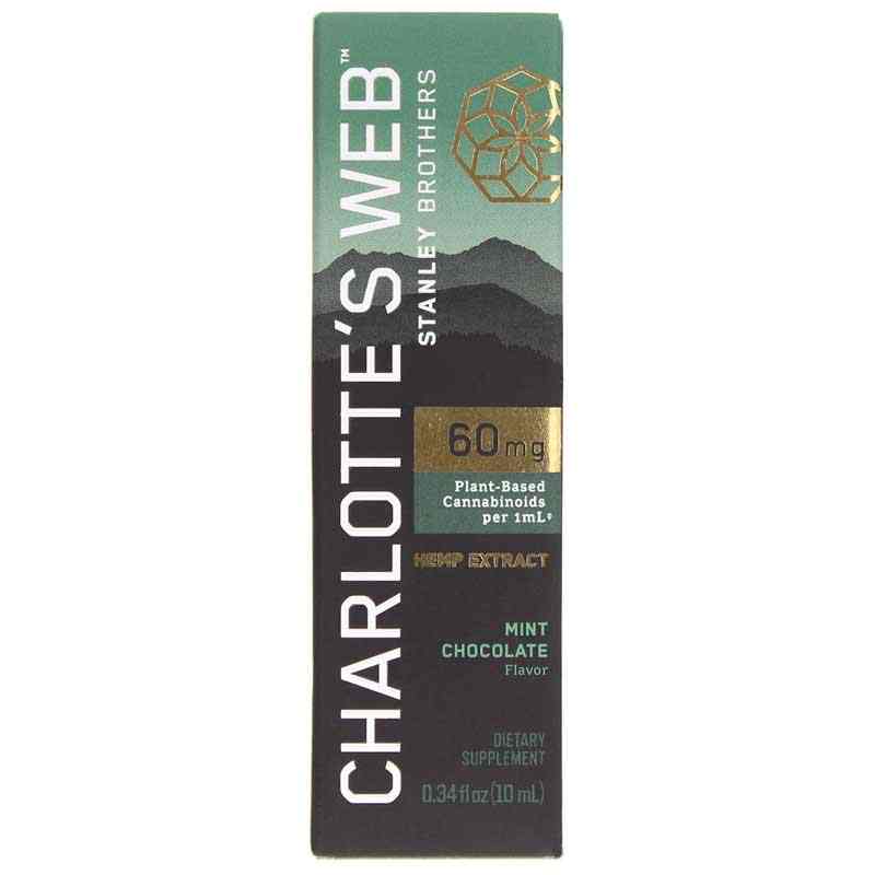 Hemp Extract Oil 60 Mg, Mint Chocolate, .34 Oz, by Charlottes Web