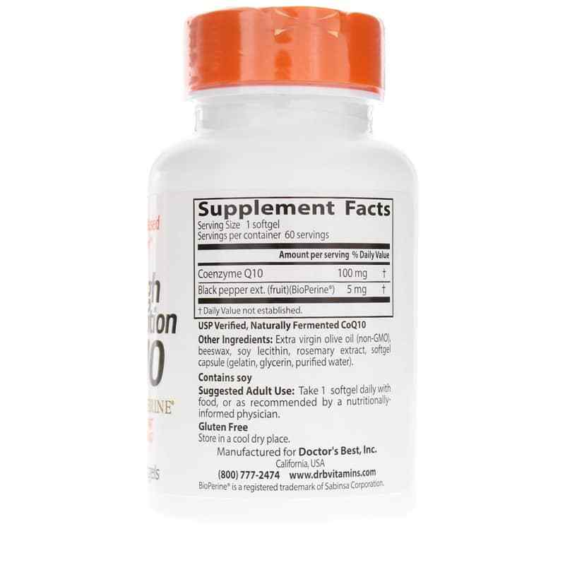 High Absorption CoQ10 100 Mg, 60 Softgels, by Doctors Best, image #2