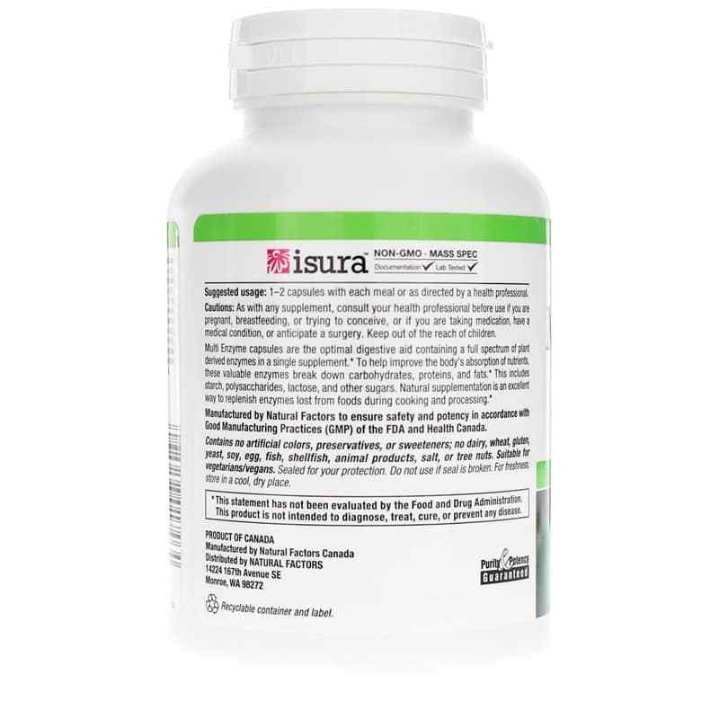 High Potency Multi Enzyme, 120 Veg Capsules, by Natural Factors, image #3