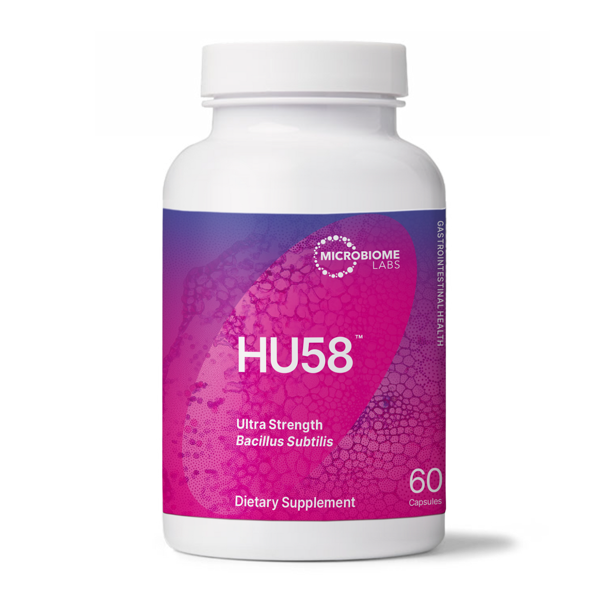 HU58 Bacillus Subtilis, 60 Capsules, by Microbiome Labs