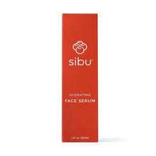 Sibu Beauty hydrating face serum in a red rectangular box labeled 1 fl oz (30ml) with white logo and text.