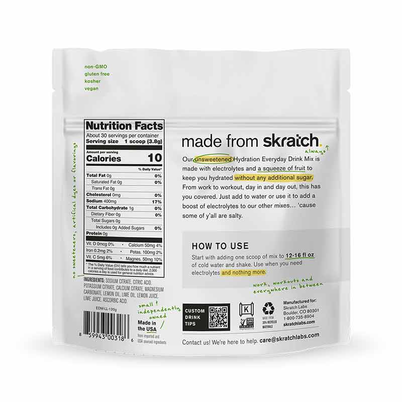 Hydration Everyday Drink Mix, Lemon Lime, 30 Servings, by Skratch Labs, image #2