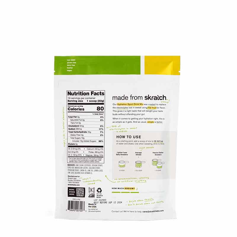 Hydration Sport Drink Mix, Lemon Lime, 20 Servings, by Skratch Labs, image #2