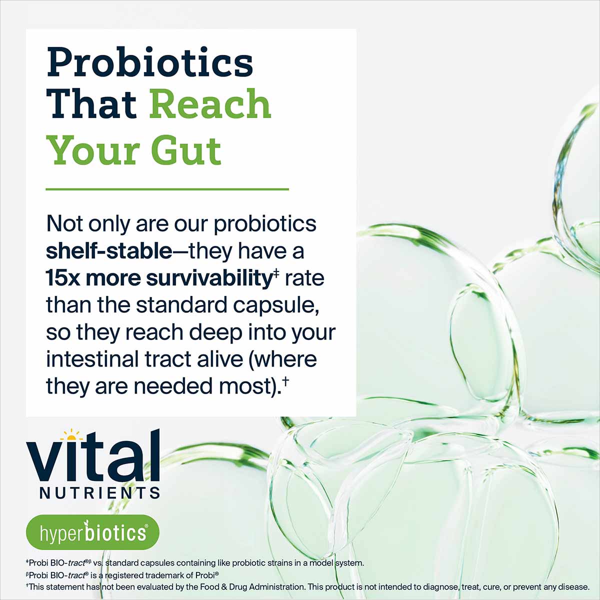 Hyperbiotics Pro-Men probiotic supplement package with Vital Nutrients branding and water droplet graphics on white backgroun