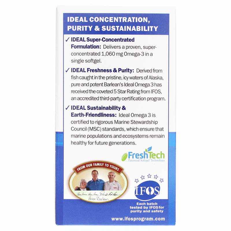 Ideal Omega 3 1,000 Mg, 30 Softgels, by Barleans Organic Oils, image #3