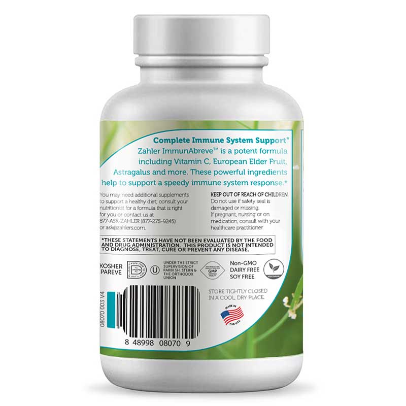 ImmunAbreve Complete Immune Support, 180 Capsules, by Zahler, image #2