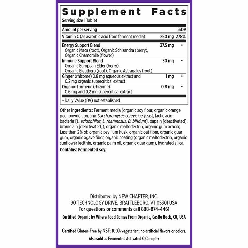 Immune Defense Vitamin C & Elderberry, 30 Tablets, by New Chapter, image #2