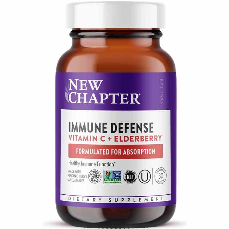 Immune Defense Vitamin C & Elderberry, by New Chapter