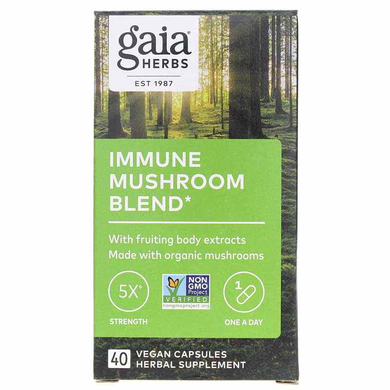 Immune Mushroom Blend, 40 Vegan Capsules, by Gaia Herbs
