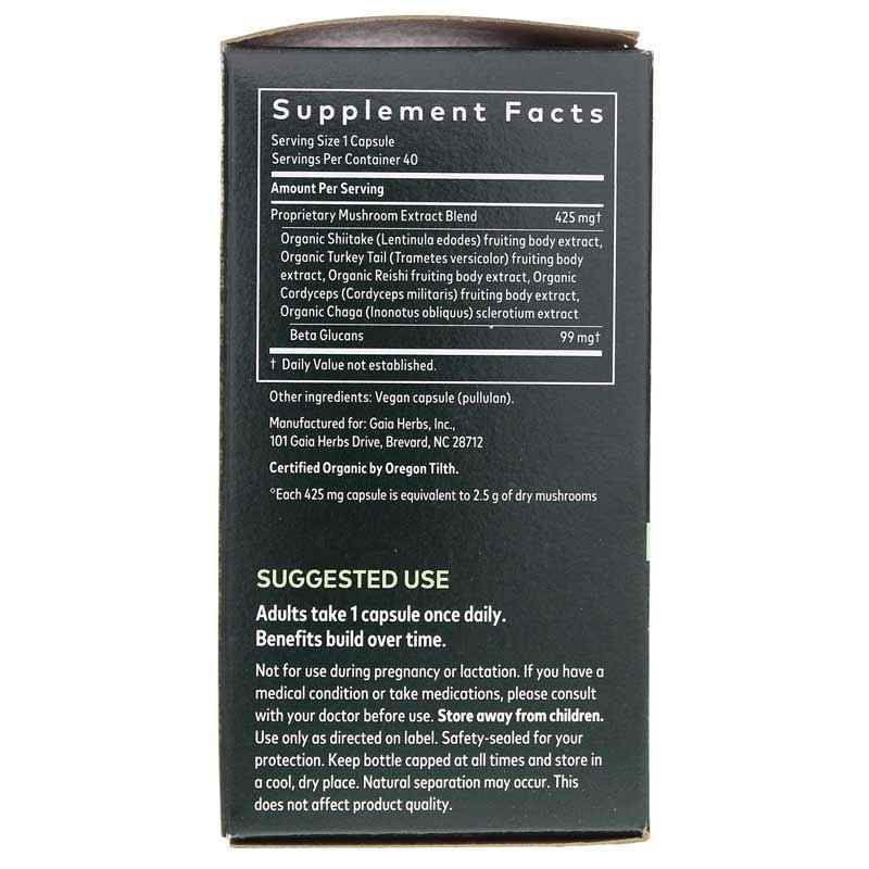 Immune Mushroom Blend, 40 Vegan Capsules, by Gaia Herbs, image #2