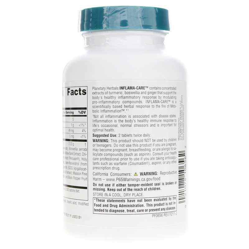 Inflama-Care, 120 Tablets, by Planetary Herbals, image #3
