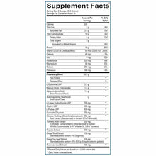 Supplement Facts label for InflammaCORE Pea Protein by Ortho Molecular showing serving size, nutritional information, and ing