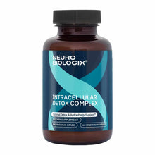 Brown bottle with black cap labeled Intracellular Detox Complex by Neurobiologix, containing 60 vegetarian capsules.
