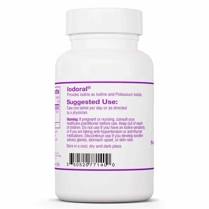 Iodoral 50 Mg Iodine/Potassium Iodide, 120 Tablets, by Optimox, image #3