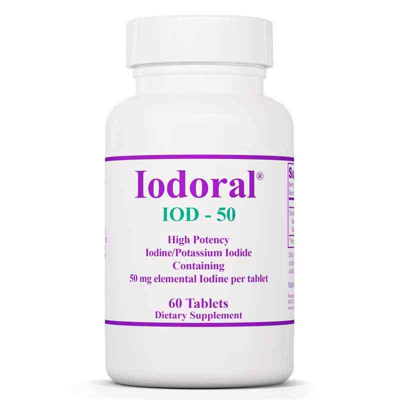 Iodoral 50 Mg Iodine/Potassium Iodide, 60 Tablets, by Optimox