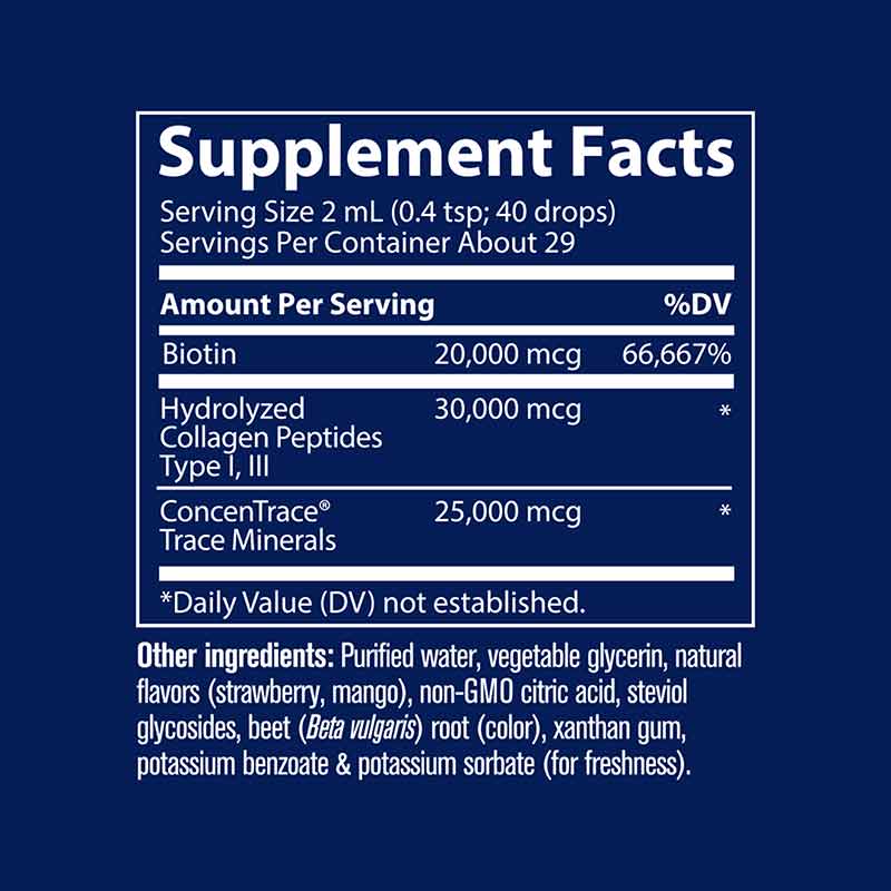 Ionic Biotin + Collagen with Trace Minerals, 2 Oz, by Trace Minerals Research, image #2