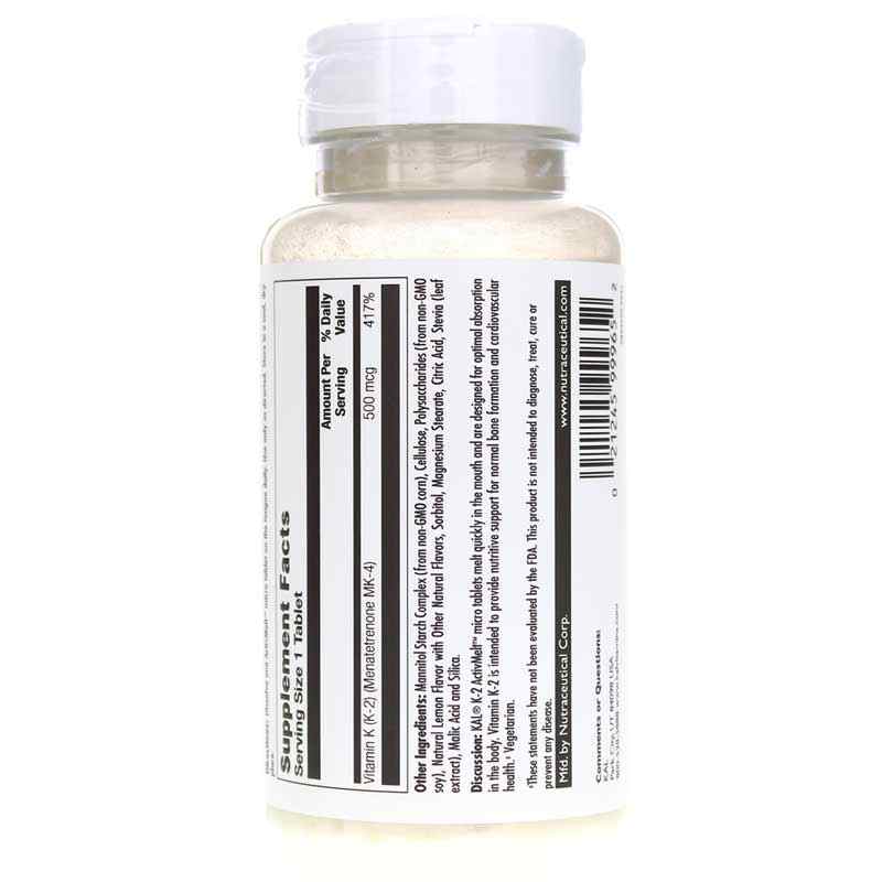 K-2 500 Mcg ActivMelt, Lemon, by Kal, image #3