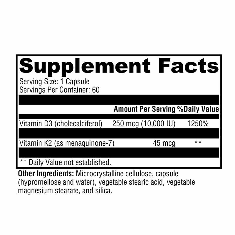 K2-D3 10000, 60 Veg Capsules, by Xymogen, image #2