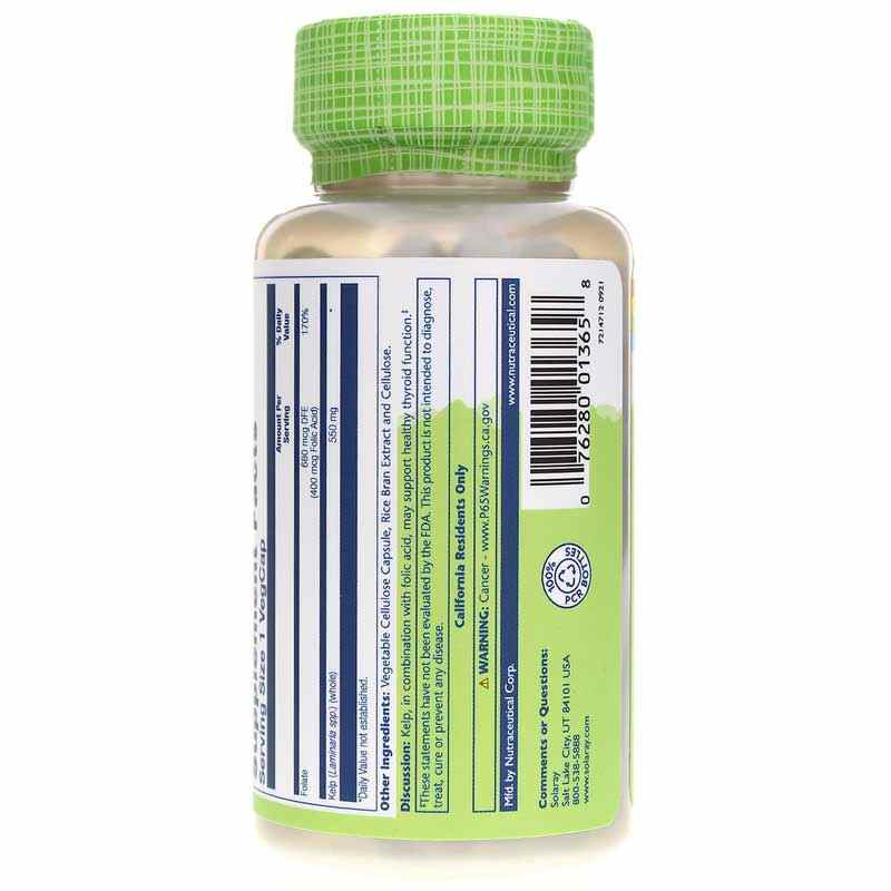 Kelp 550 Mg, 100 Veg Capsules, by Solaray, image #3