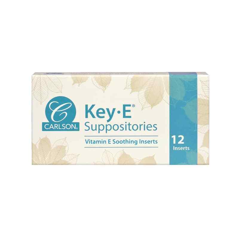 Key-E Natural Vitamin E Suppositories, 12 Suppositories, by Carlson Labs