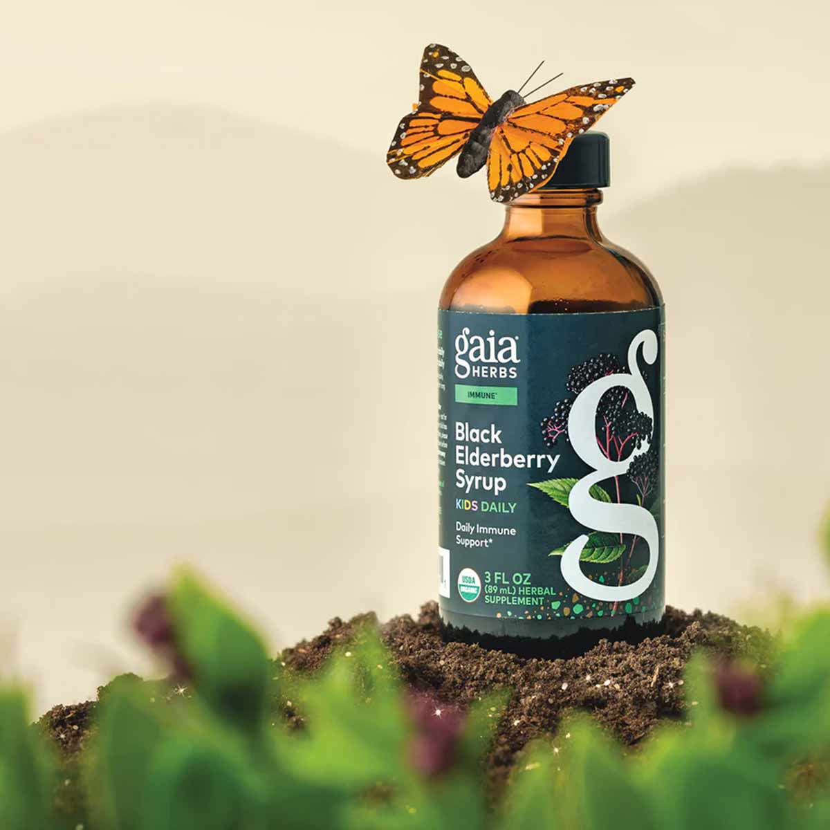 Kids Black Elderberry Syrup, by Gaia Herbs