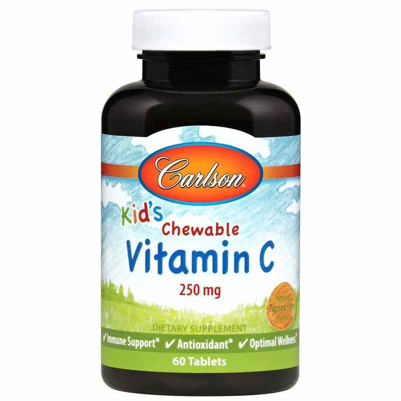 Kids Chewable Vitamin C with Natural Tangerine Flavor, by Carlson Labs