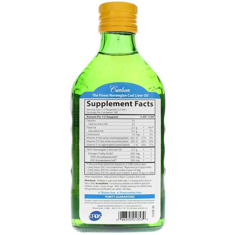 Kid's Cod Liver Oil Omega-3s, Lemon, by Carlson Labs, image #2