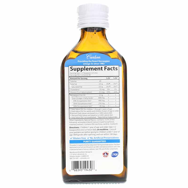 Kid's Fish Oil 800 Mg Omega-3s Just Peachy, by Carlson Labs, image #2