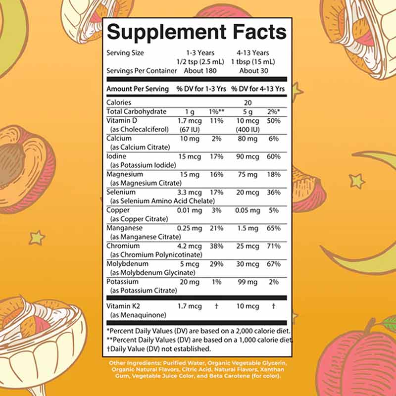 Kids Liquid Nighttime Multimineral, Peaches & Cream, 15.2 Oz, by MaryRuth's Organics, image #2