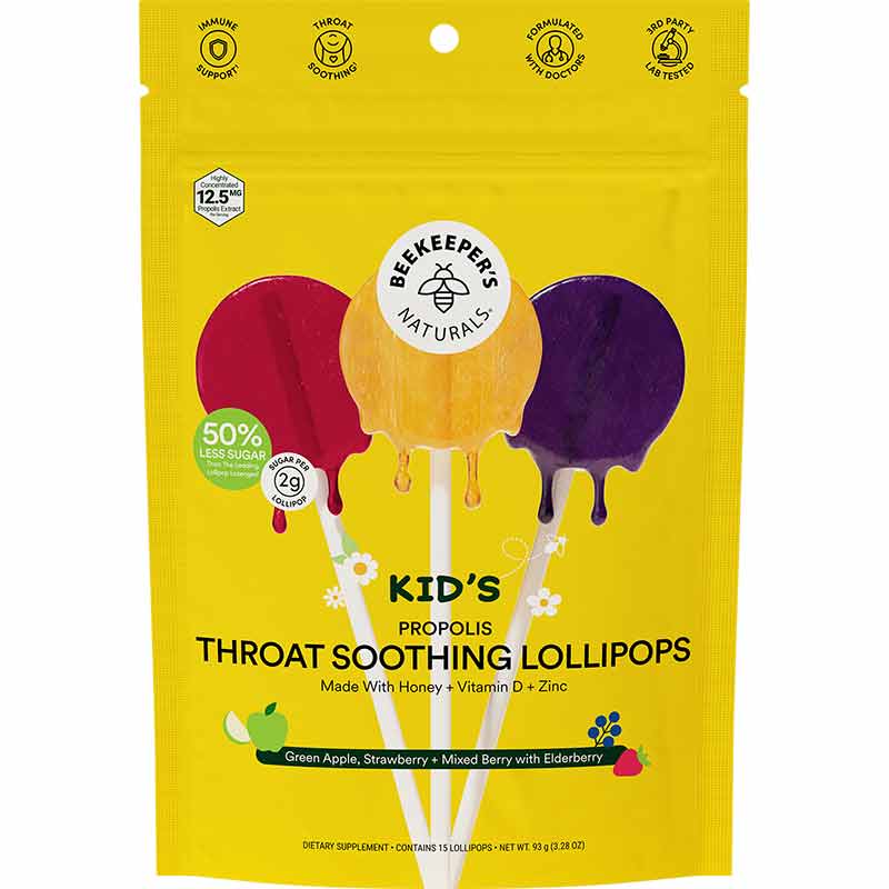 Kids Throat Soothing Lollipops Variety Pack, by Beekeeper's Naturals